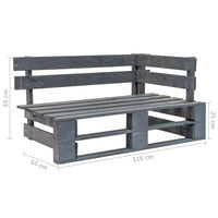 Set Divani in Pallet con Cuscini 6 pz in Pino Impregnato Grigio 3066998