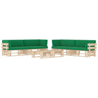 Set Divani a Pallet e Cuscini 6 pz in Legno di Pino Impregnato cod mxl 56330