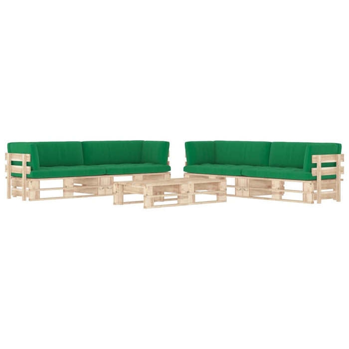 Set Divani a Pallet e Cuscini 6 pz in Legno di Pino Impregnato cod mxl 56330