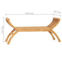 Panca da giardino mobili da giardino per esterni terrazza 120 x 35 x 55 cm in legno massello di teak 02_0011196