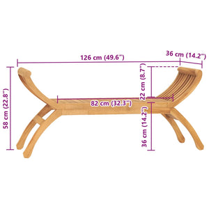 Panchina da Giardino 126 cm in Legno Massello di Teak 316150