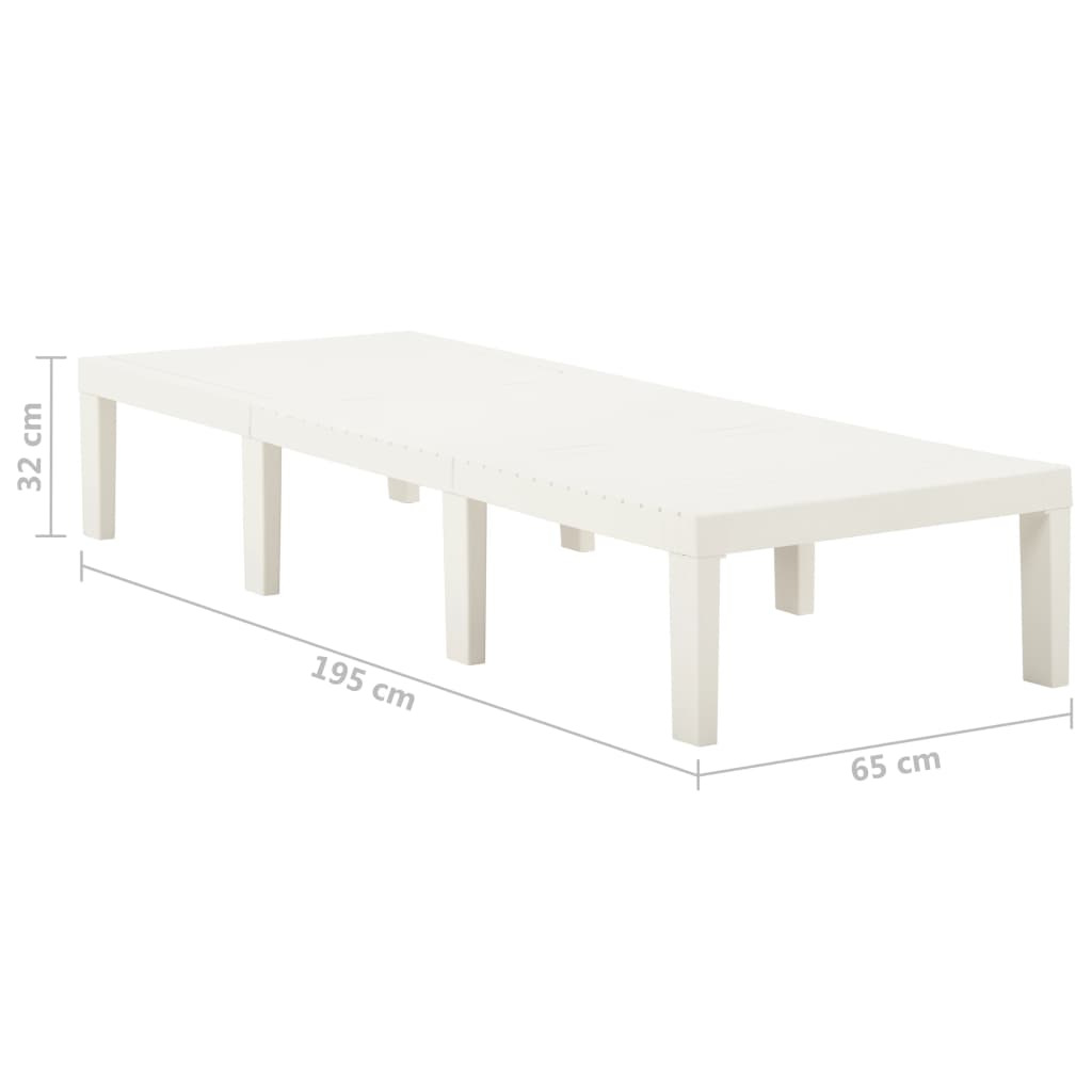 Sdraio sedia a sdraio prendisole lettino da giardino terrazza mobili da esterno plastica bianca 02_0012786