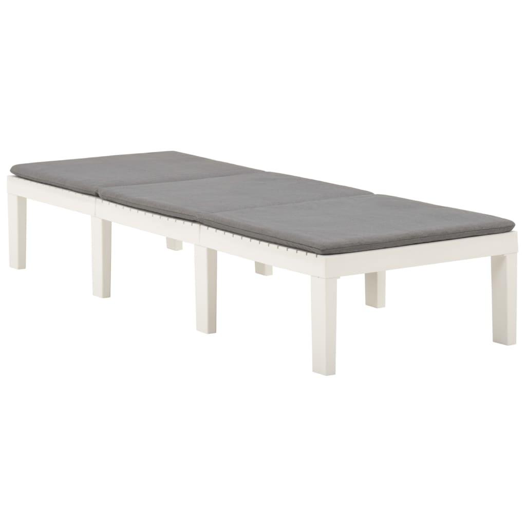 Sdraio sdraio prendisole lettino da giardino terrazza mobili da esterno con cuscino in plastica bianca 02_0012501