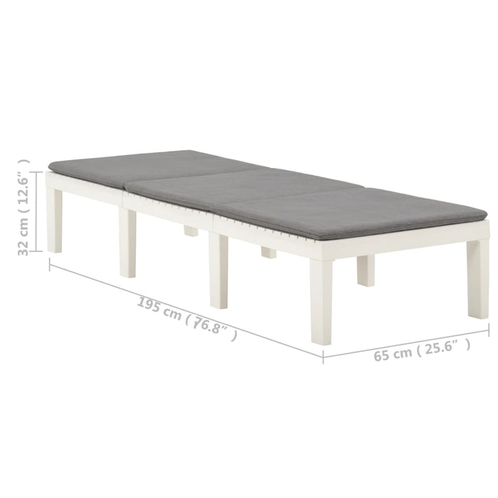 Sdraio sdraio prendisole lettino da giardino terrazza mobili da esterno con cuscino in plastica bianca 02_0012501