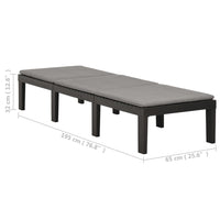 Sdraio sdraio lettino lettino da giardino terrazza arredo da esterno con cuscino in plastica antracite 02_0012500