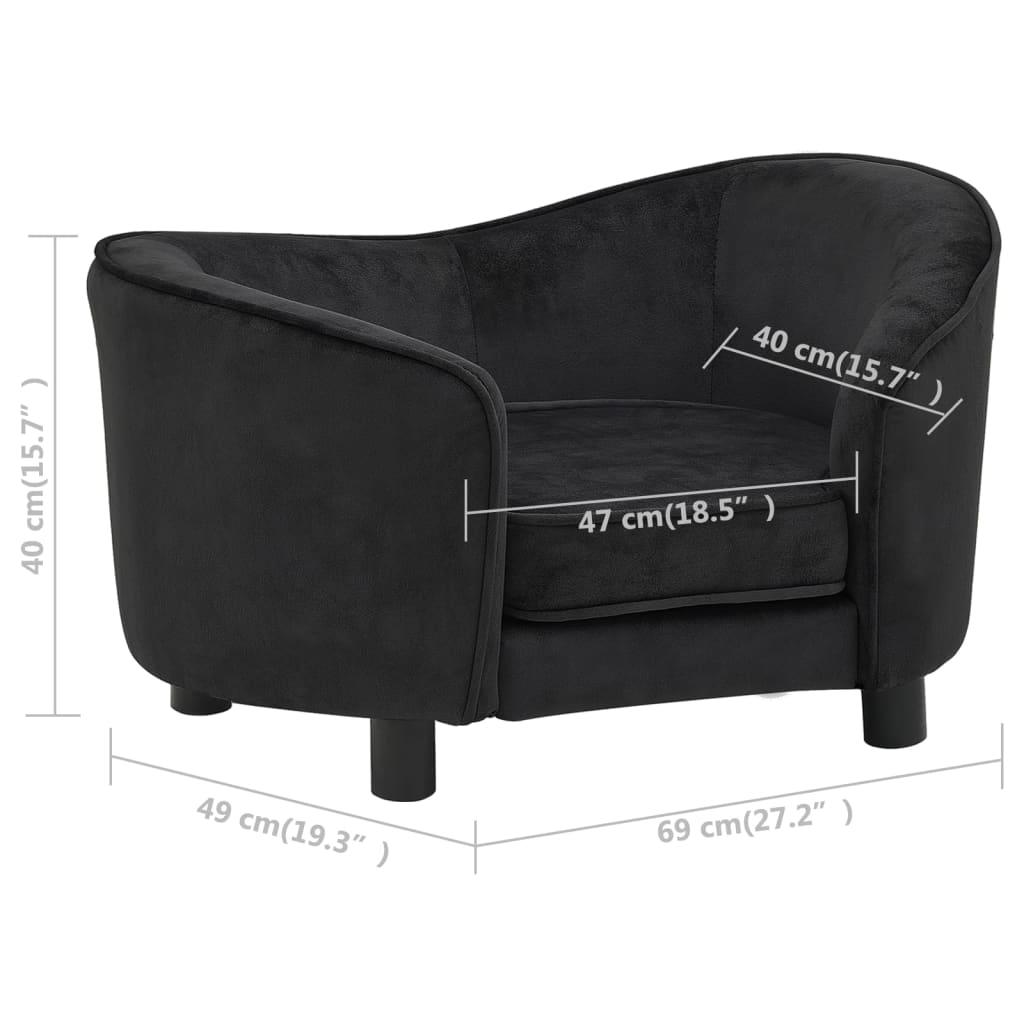 Divano per cani nero 69 cm peluche nero 02_0000203
