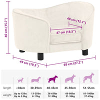 Divano per Cani Crema 69x49x40 cm in Peluche