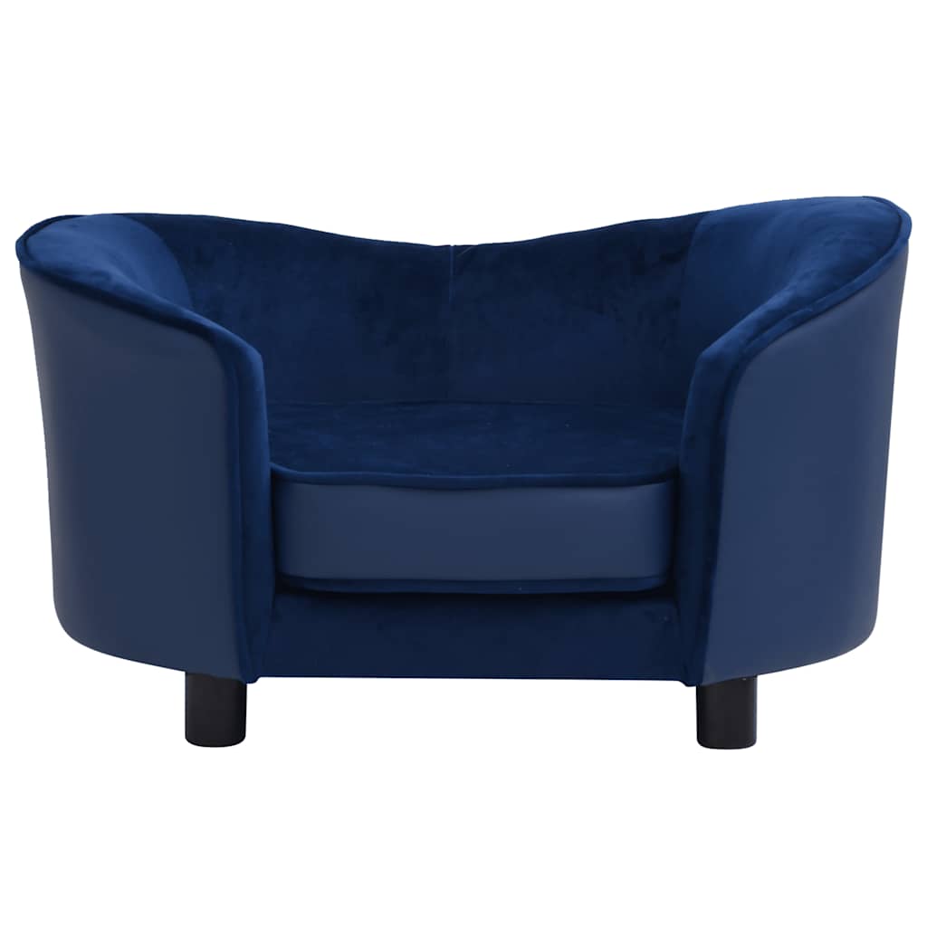 vidaXL Divano per Cani Blu 69x49x40 cm in Peluche e Similpelle