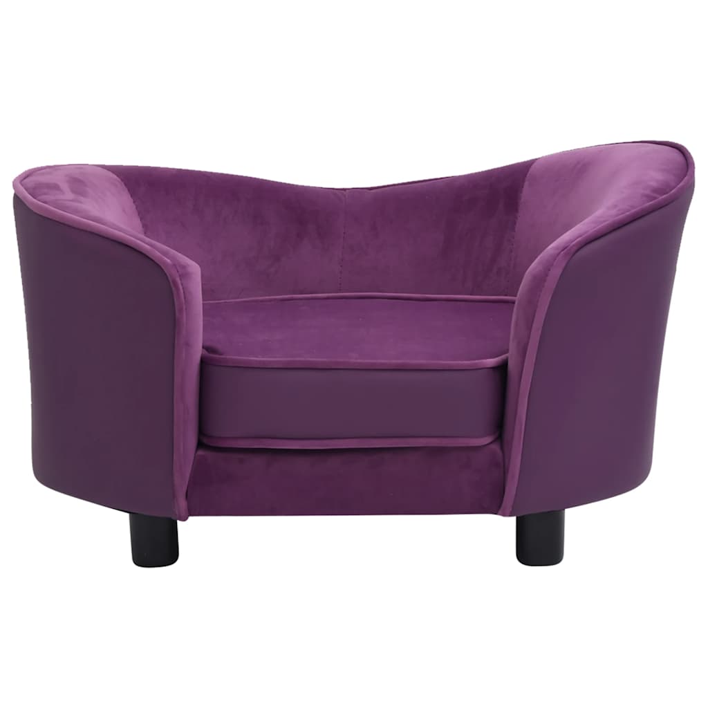 Divano per Cani Borgogna 69x49x40cm in Peluche e Similpelle 171035