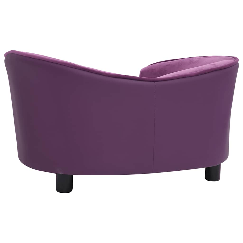 Divano per Cani Borgogna 69x49x40cm in Peluche e Similpelle 171035
