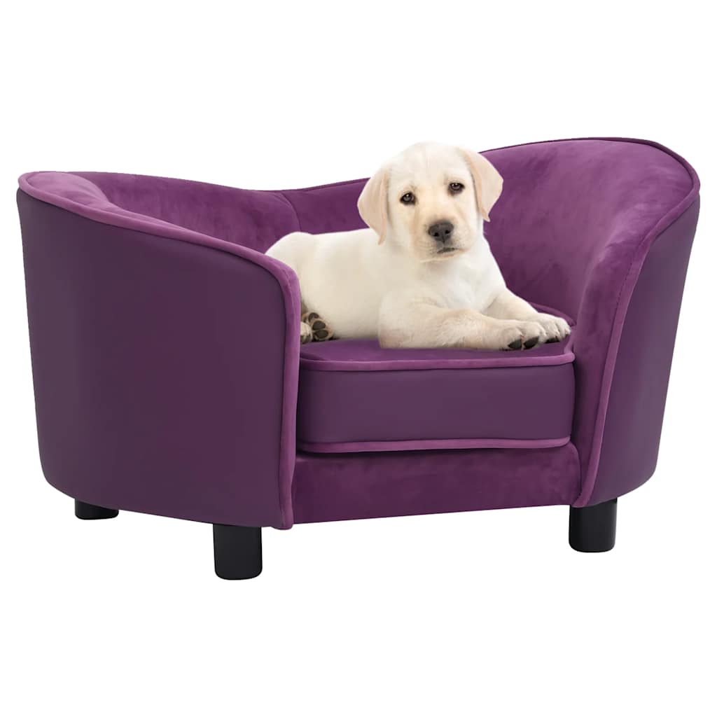 vidaXL Divano per Cani Borgogna 69x49x40cm in Peluche e Similpelle
