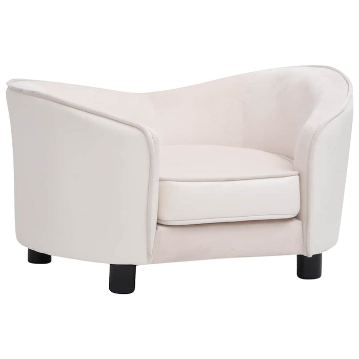 vidaXL Divano per Cani Crema 69x49x40 cm in Peluche e Similpelle