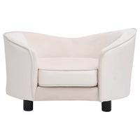 vidaXL Divano per Cani Crema 69x49x40 cm in Peluche e Similpelle