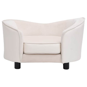 vidaXL Divano per Cani Crema 69x49x40 cm in Peluche e Similpelle