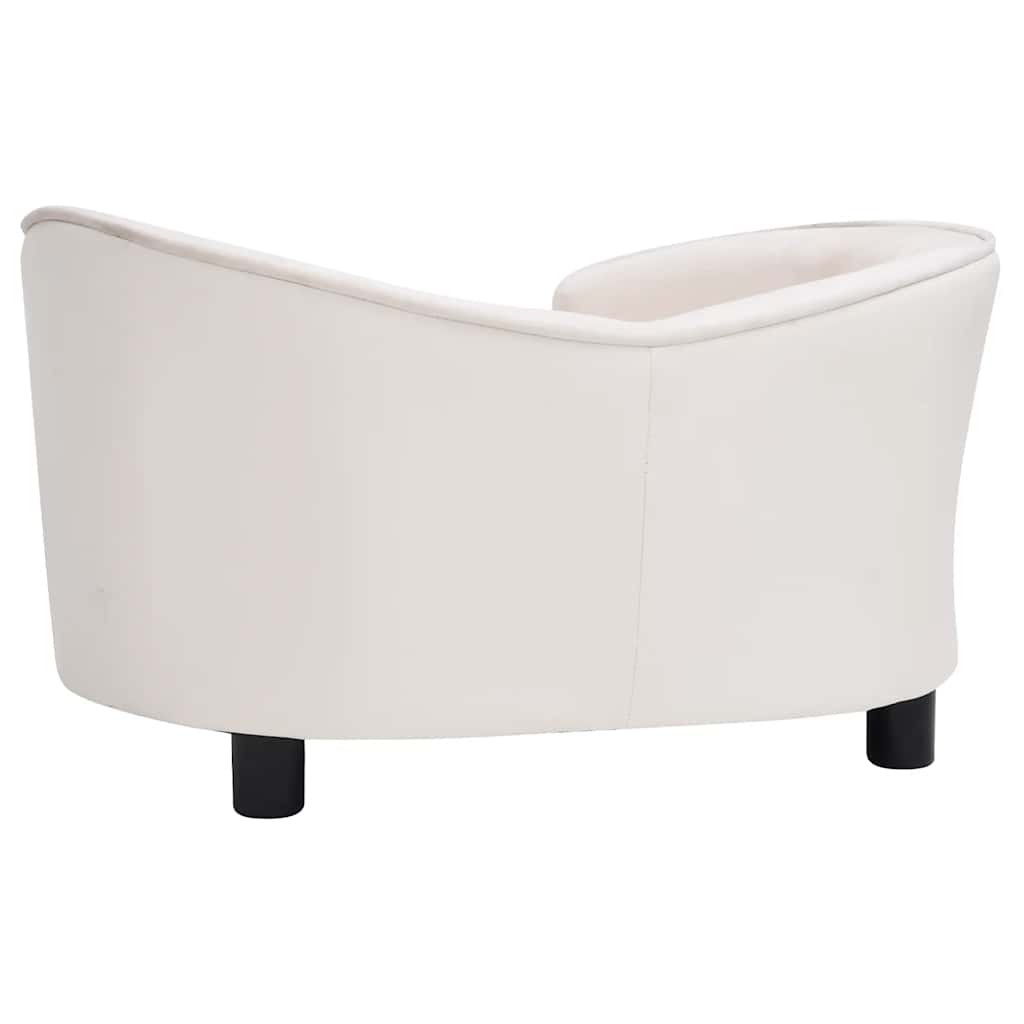 vidaXL Divano per Cani Crema 69x49x40 cm in Peluche e Similpelle