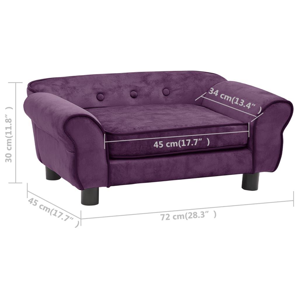 Divano per cani 72 cm peluche bordeaux 02_0000121