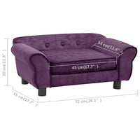 Divano per cani 72 cm peluche bordeaux 02_0000121