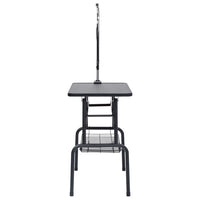 Tavolo Toelettatura per Cani Regolabile con 1 Anello e Cesto