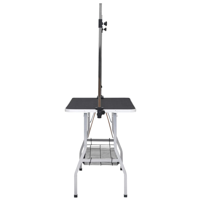 Tavolo Toelettatura per Cani Regolabile con 2 Anelli e Cesto 171069