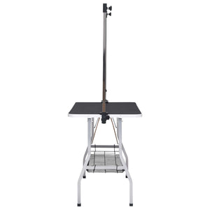 Tavolo Toelettatura per Cani Regolabile con 2 Anelli e Cesto 171070