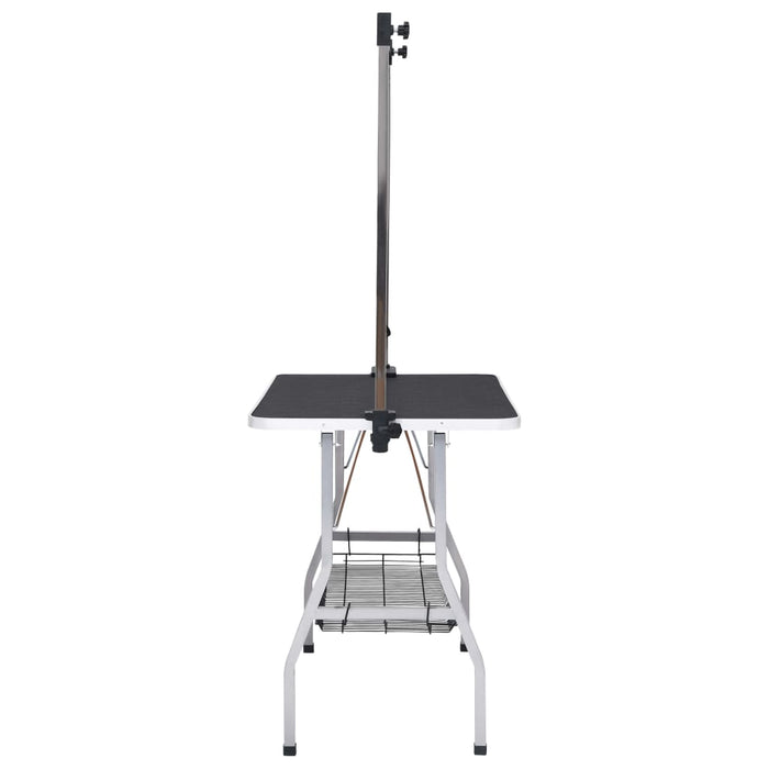 Tavolo Toelettatura per Cani Regolabile con 2 Anelli e Cesto 171070