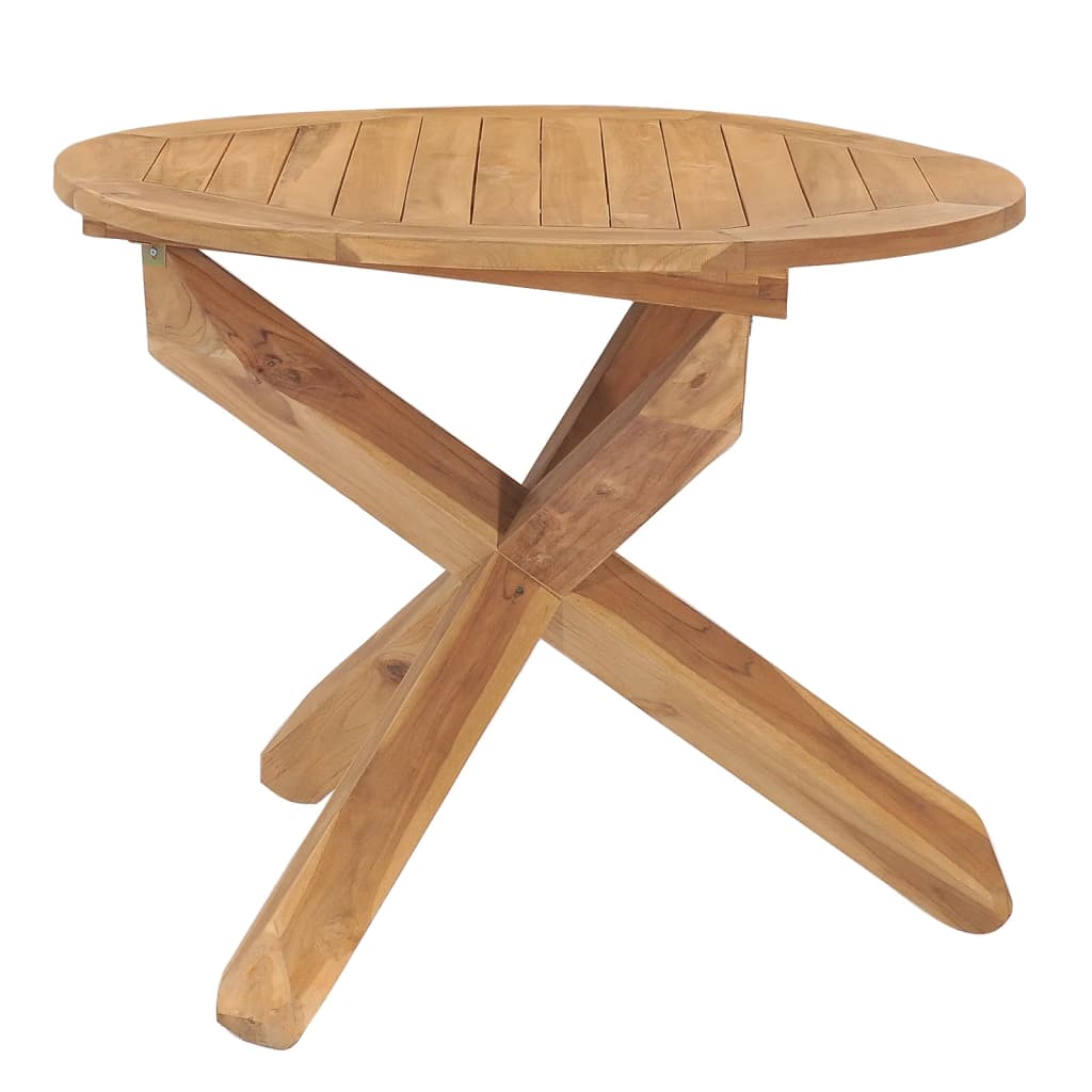 Tavolo da Pranzo da Giardino Ã˜90x75cm in Legno Massello di Teak cod mxl 34109