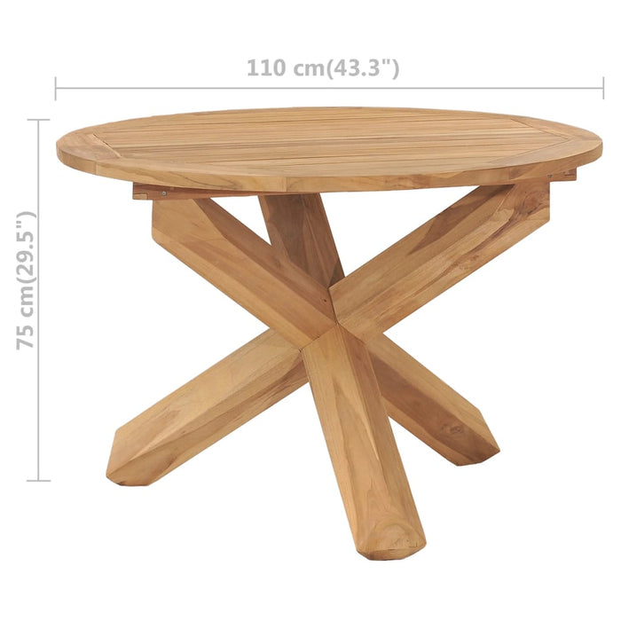 Tavolo da Pranzo da Giardino Ø110x75 cm in Massello di Teak 316169