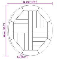 Piano Tavolo in Legno Massello di Teak Rotondo 2,5 cm 40 cm cod mxl 64338