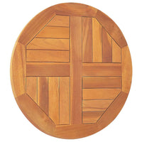 Piano Tavolo in Legno Massello di Teak Rotondo 2,5 cm 50 cm 316154