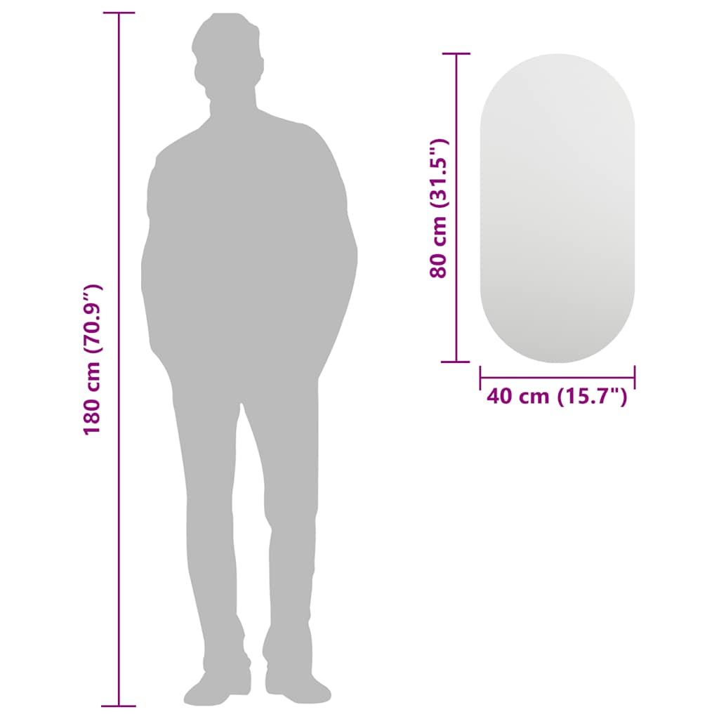 Specchio-Specchio decorativo 80x40 cm in Vetro