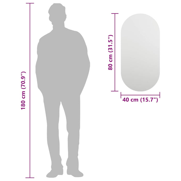 Specchio-Specchio decorativo 80x40 cm in Vetro