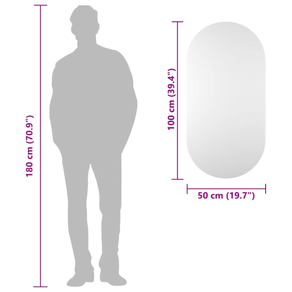 Specchio 100x50 cm in Vetro