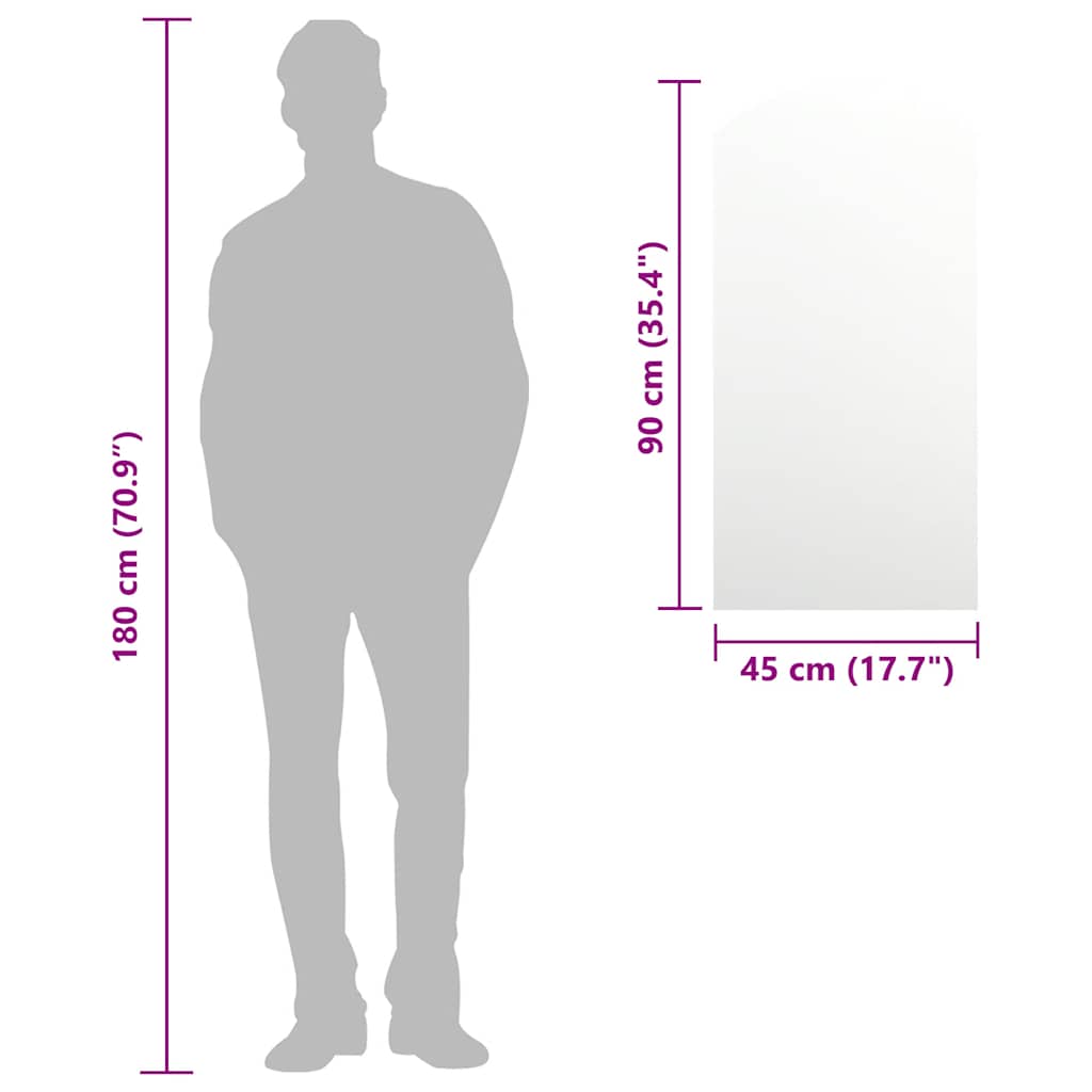 Specchio 90x45 cm in Vetro 326089