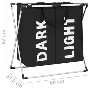 vidaXL Portabiancheria a 2 Sezioni Nero