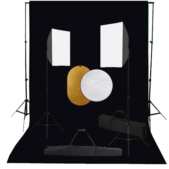 Kit per Studio Fotografico con Set Luci, Fondale e Riflettorecod mxl 72613