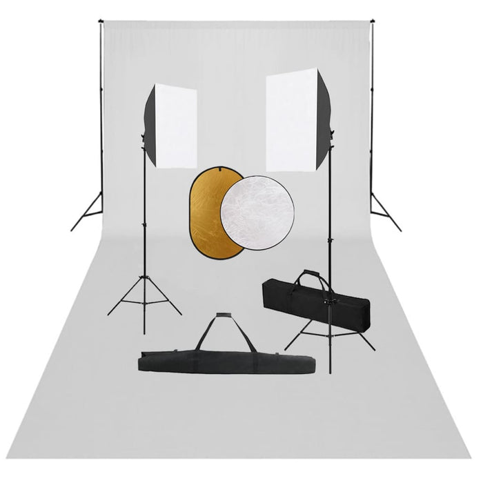 Kit per Studio Fotografico con Set Luci, Fondale e Riflettorecod mxl 72612