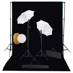 Kit Studio Fotografico con Luci Ombrelli Fondale e Riflettore cod mxl 77193