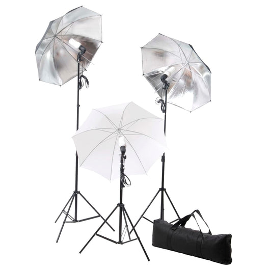 Kit Studio Fotografico con Luci Ombrelli Fondale e Riflettore 3067093