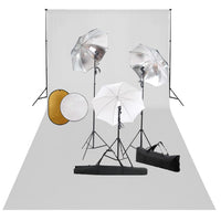 Kit studio fotografico professionale con lampade per fondale e riflettore bianco 02_0001470