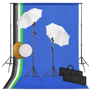 Kit professionale per studio fotografico con lampade per fondale e riflettore 02_0001471