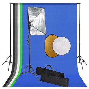 Kit studio fotografico professionale con lampade 5 fondali e riflettore 02_0001472