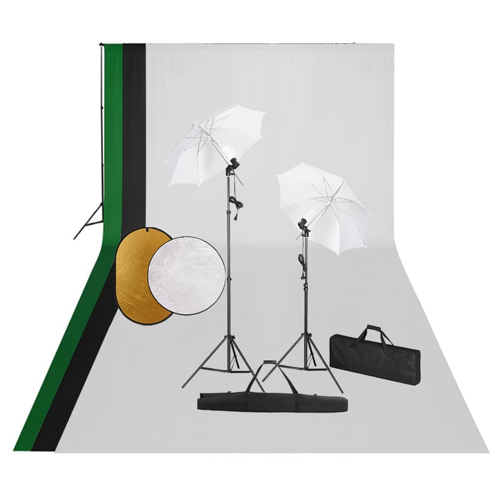 Kit studio fotografico professionale con lampade 3 fondali e riflettore 02_0001479