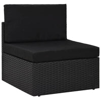 Set Divani da Giardino 9 pz con Cuscini in Polyrattan Nero cod mxl 36139