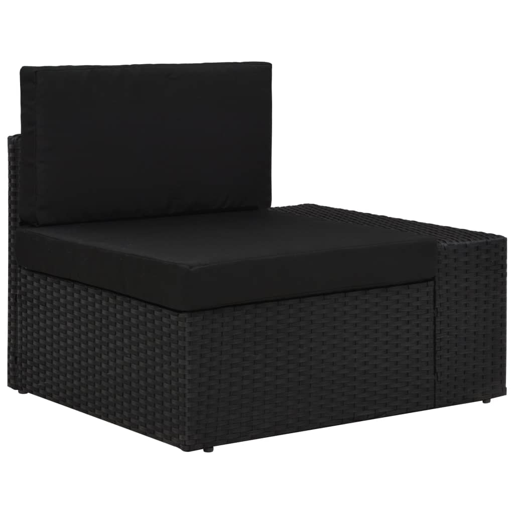 Set Divani da Giardino 9 pz con Cuscini in Polyrattan Nero cod mxl 36139