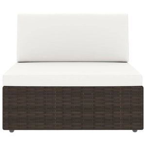 Set di mobili da giardino mobili da esterno 9 pezzi con cuscini in resina marrone e vimini 02_0018056