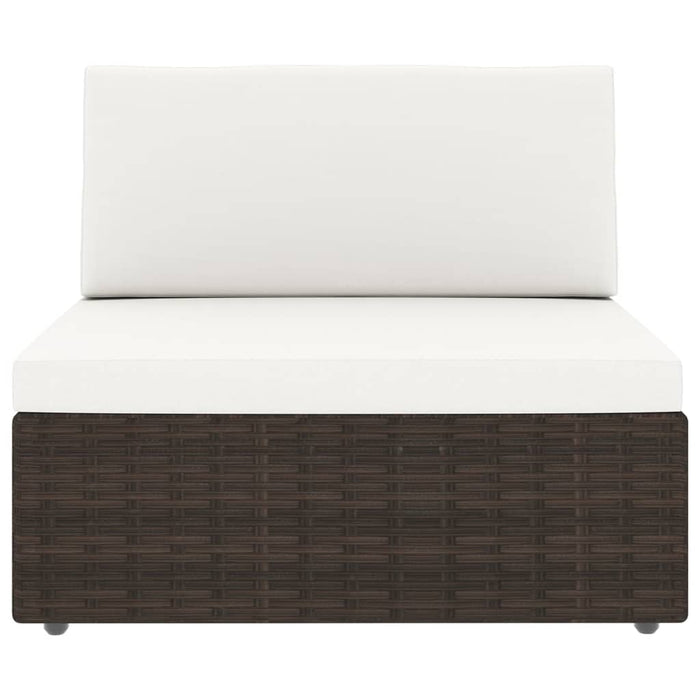 Set di mobili da giardino mobili da esterno 9 pezzi con cuscini in resina marrone e vimini 02_0018056