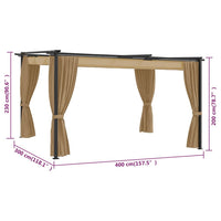 Gazebo 4x3 m Grigio Talpa 3067230