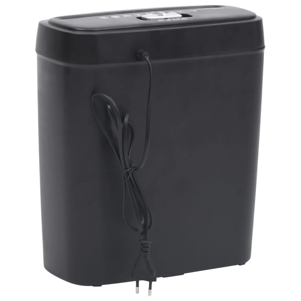 Distruggidocumenti per 6 Fogli Taglio a Strisce Nero