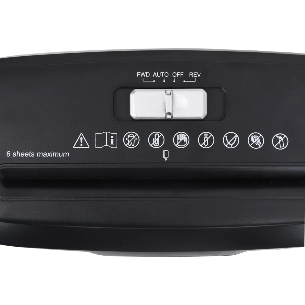 Distruggidocumenti per 6 Fogli Taglio a Strisce Nero