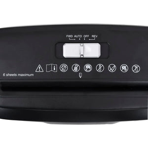 Distruggidocumenti per 6 Fogli Taglio a Strisce Nero